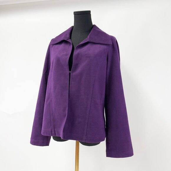 90s vintage style Deep Purple Faux Suede Jacket - Picture 4 of 13
